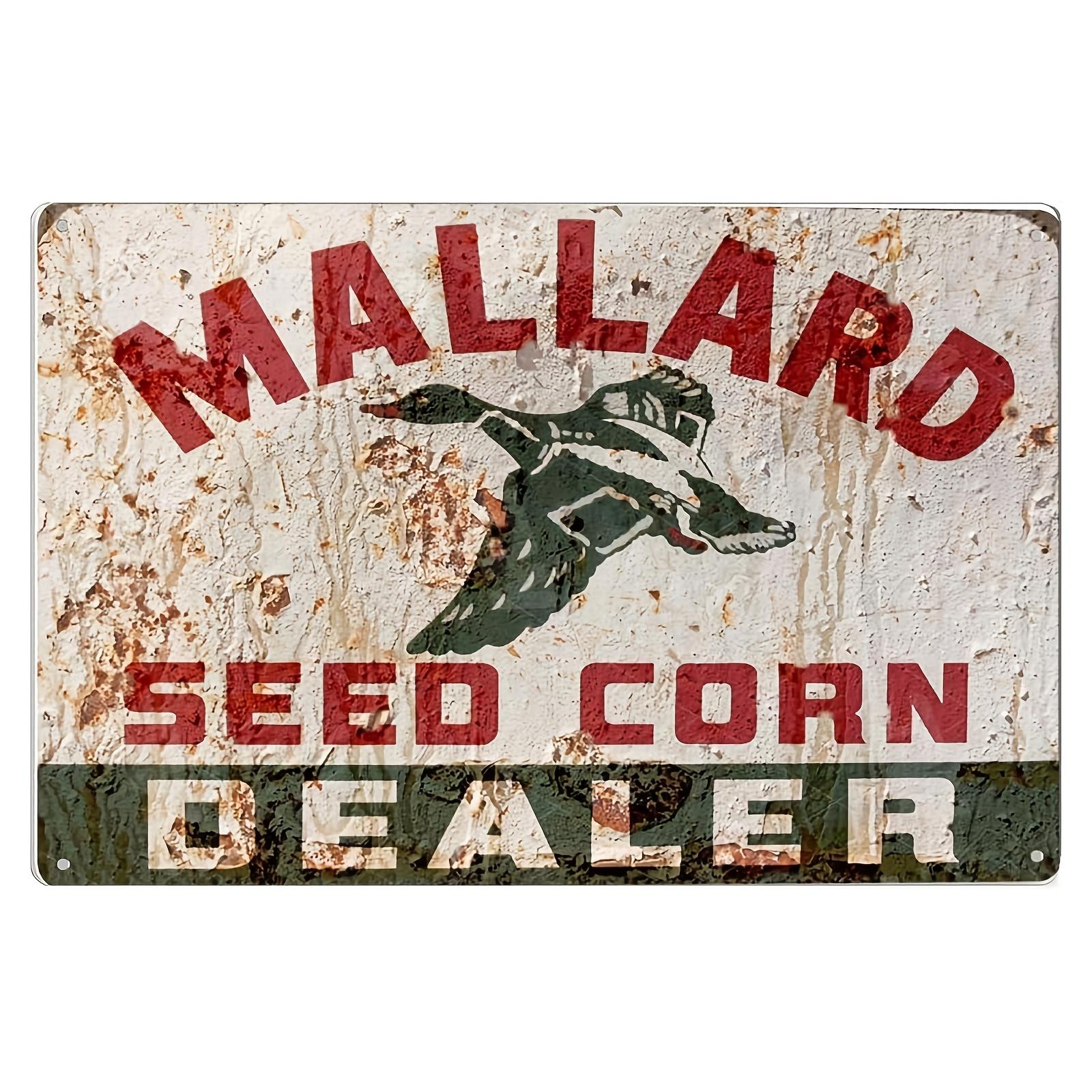 Vintage Mallard Seed Corn Dealer Retro Metal Tin Sign Farmhouse Rustic Wall Decor Plaque 20x30cm(7.8x11.8inch)