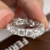 5mm 0.6CT Cushion Cut All Moissanite Ring   CopperFull Eternity Engagement Rings Anniversary Wedding Bands Jewelry
