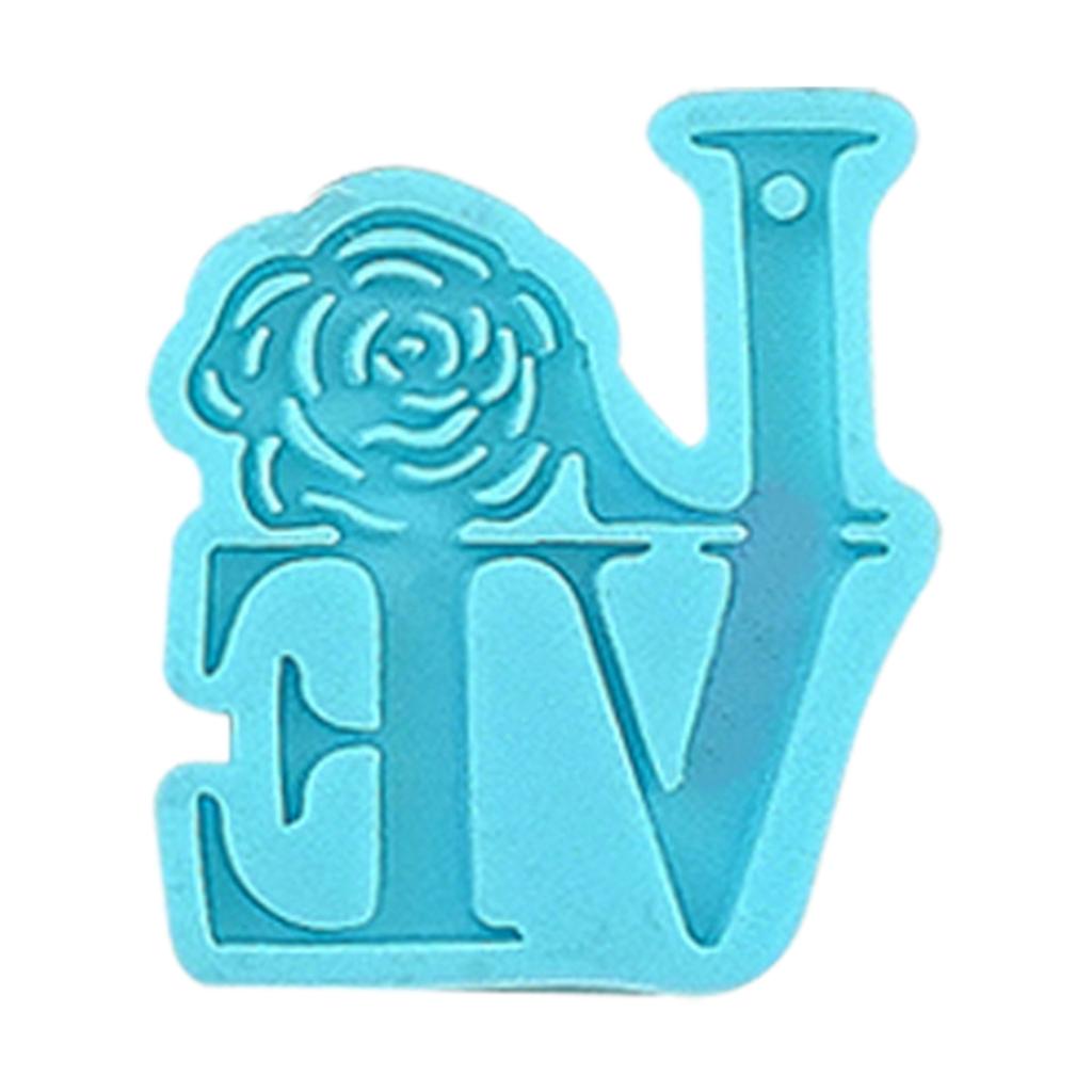 Kärleksskylt Bokstavsform Nyckelring Silikonform med Hål för DIY Dekoration Hartsgjutning Hängeform Alla hjärtans dag