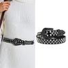 Popular Punk Styles Rivet Studded Belt PU Leather Waistband Adjustable and Great For Jeans Pants Various Occasion Outfit