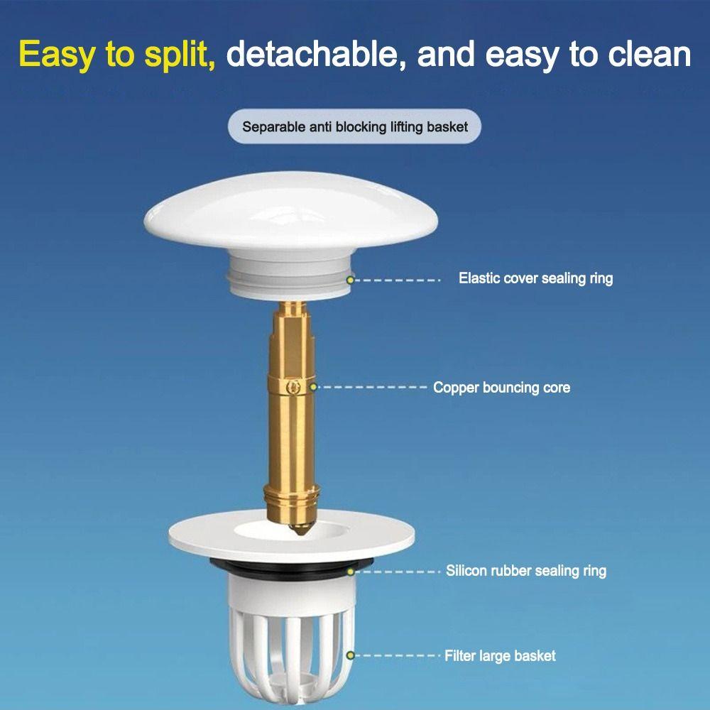 Pop-up Design Basin Press Filter Element Bathroom Sink Drain Stopper  for Bathroom Wash Basin