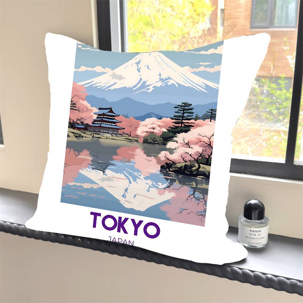 1 Stück Vintage Japanische Kunst Y2K Harajuku Kissenbezug Quadratisch Schlafzimmer Sofa Freizeit Komfort Kissen Auto Heimdekoration