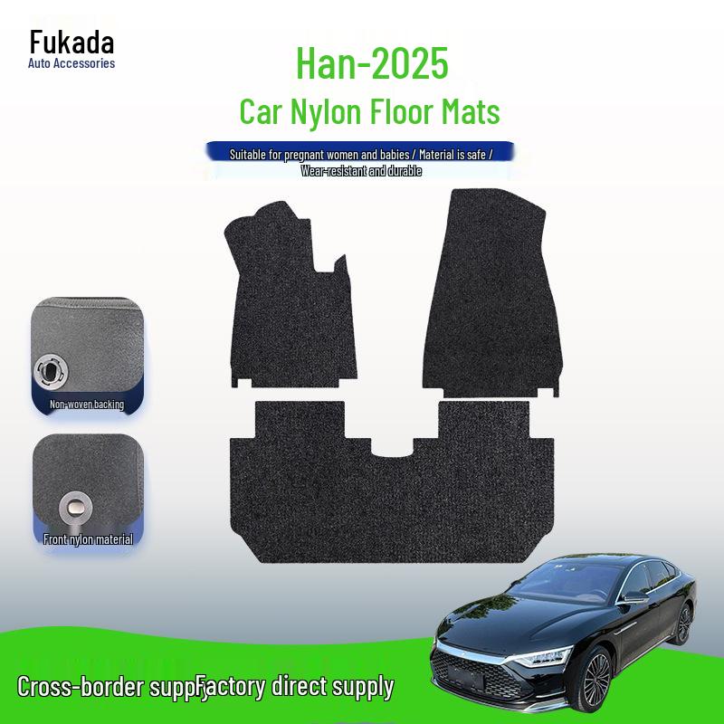 BYD Han Car Interior Black Floor Mats - Full Coverage for 25 Models
