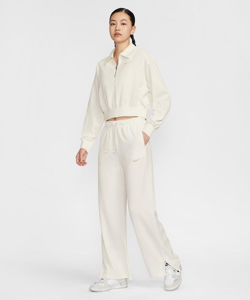 NIKE Sportswear Velour High-Waisted Wide-Leg Pants W - Sale: Fossil Stone / Hv5036-133