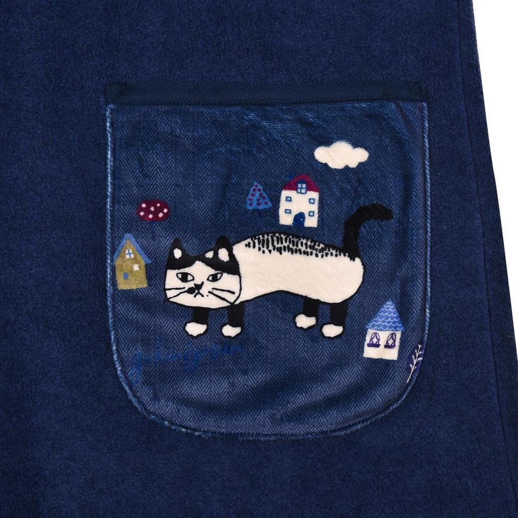 Apron Patchwork Apron 236654 Blue [Kusuguru Japan] M-L
