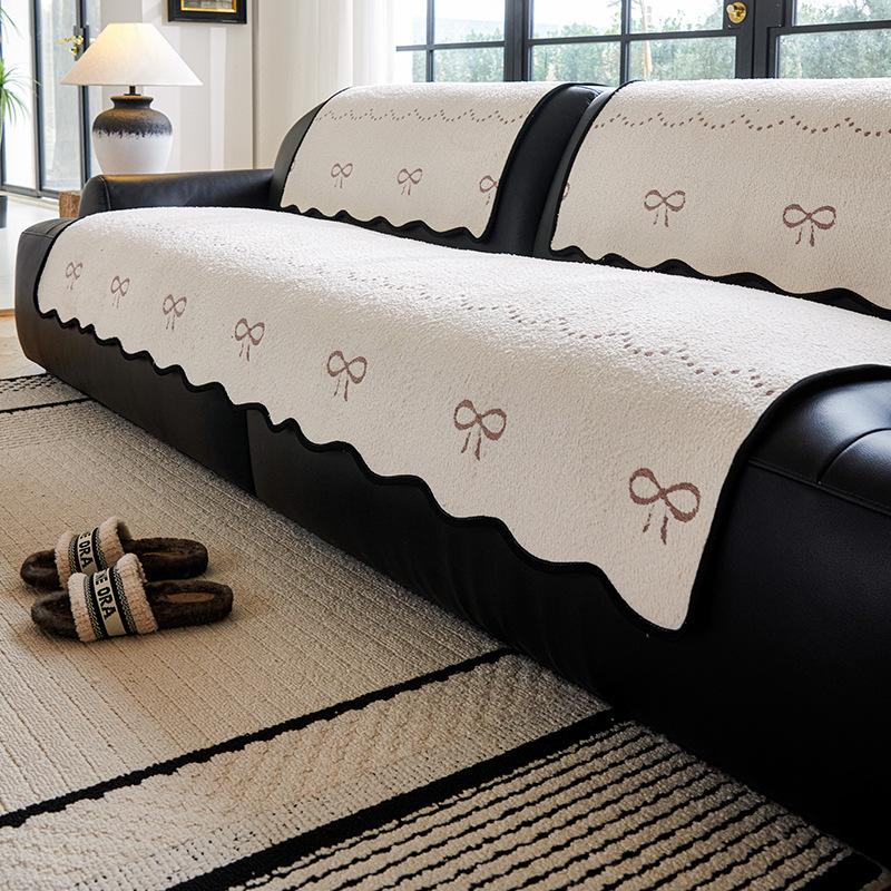 Special-Shaped Sofa Cushion Light Luxury High-End Leather Sofa Special Sofa Seat Cushion One-Piece Straight Non-Slip Sofa Cover