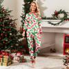 Christmas Print Cute Family Set Pajamas, Home Clothes, Family Set Long Sleeve Top Pants Set