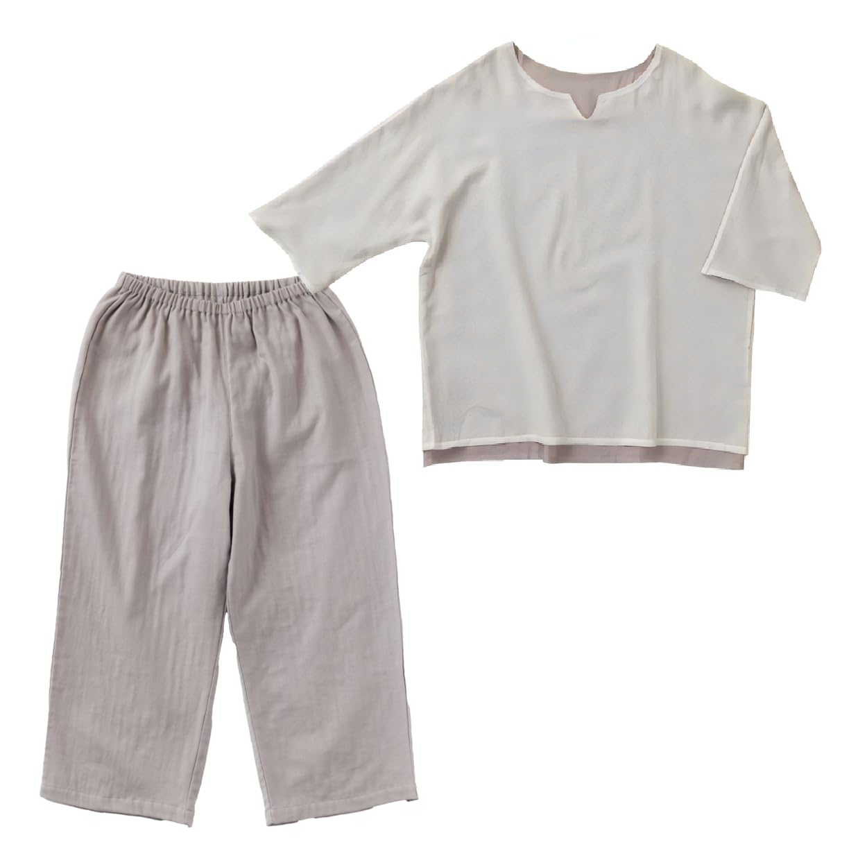 

Gauze Size Short Double Loose Loungewear [Wasaraf] Women s Two-Ply Pajamas, 3/4 Sleeves, Sepia, L, 100% Cotton, Loungewear, Sleeves, Stylish, Gauze,