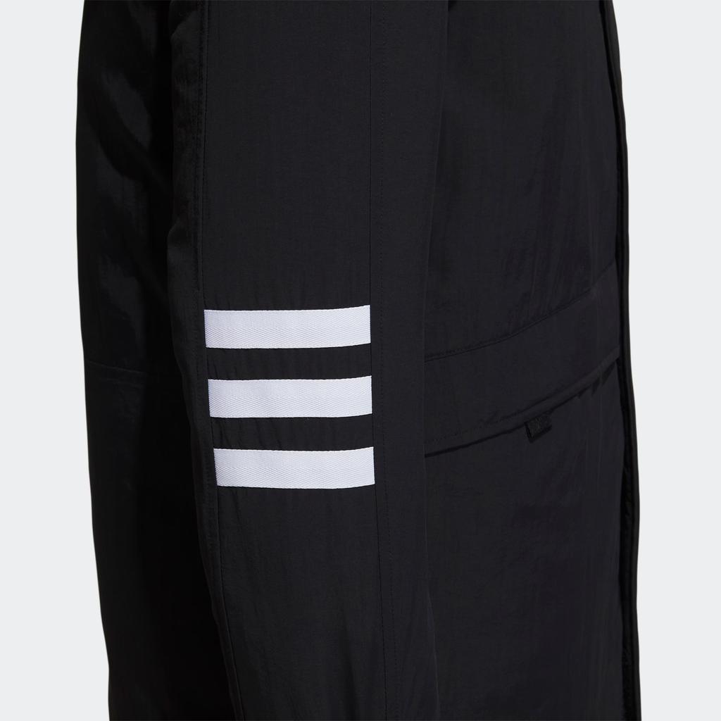 Adidas Mid-Length Hooded Zip-Up Down Jacket Men Outerwear Black H45235