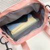 Sweet tote bag large capacity cute multi-compartment contrasting color shoulder bag messenger bag tutoring bag