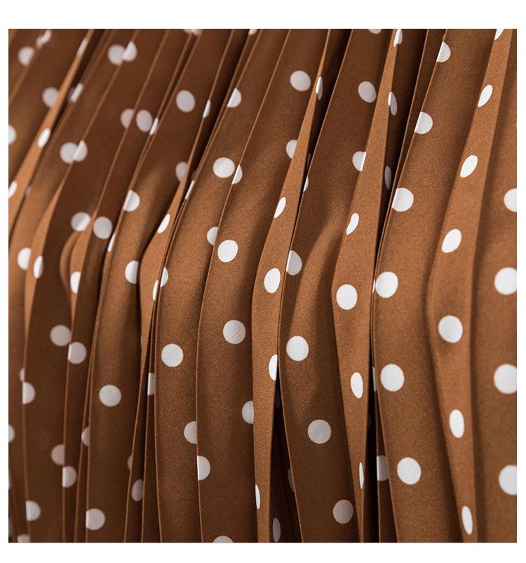 2025 Plus Size Korean Polka Dot High-Waist Casual A-line Long Skirt