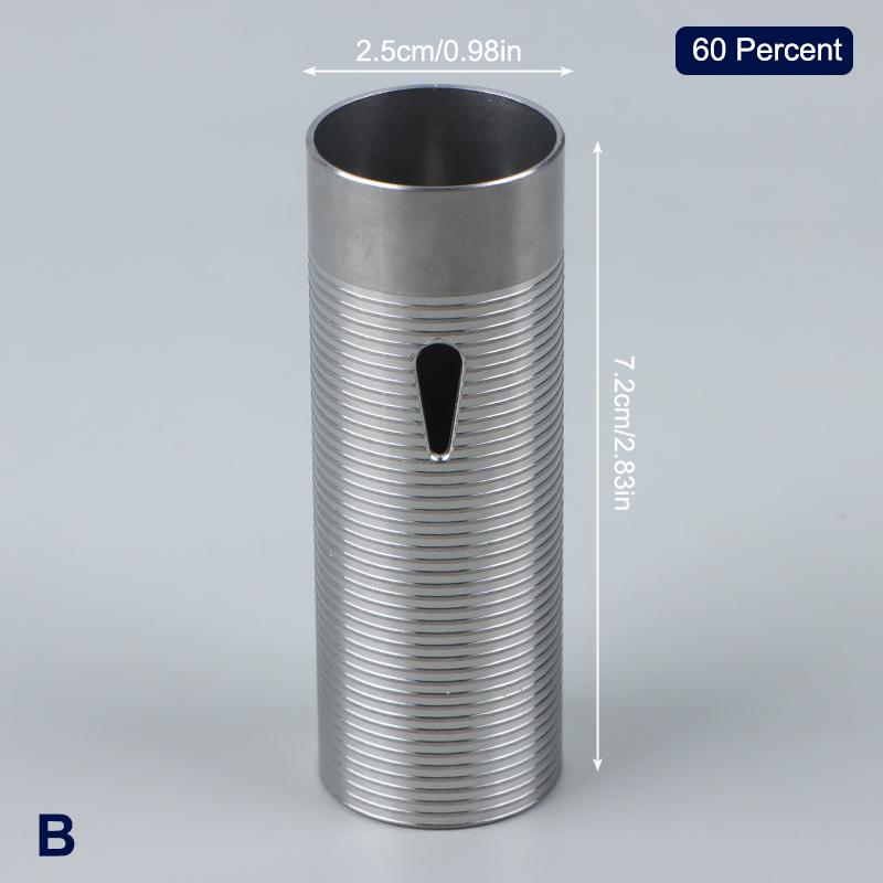 Cnc Advanced Stainless Steel Ribbed Heat Dissipation Cylinder For Airsoft Ver.2 Gearbox 80%/70%/60%/50% Sport Toy
