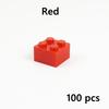 100pcs DIY Building Blocks 3003 Figures Thick Bricks 2x2 Dots Educational Creative Size Compatible With ing Plastic Toy