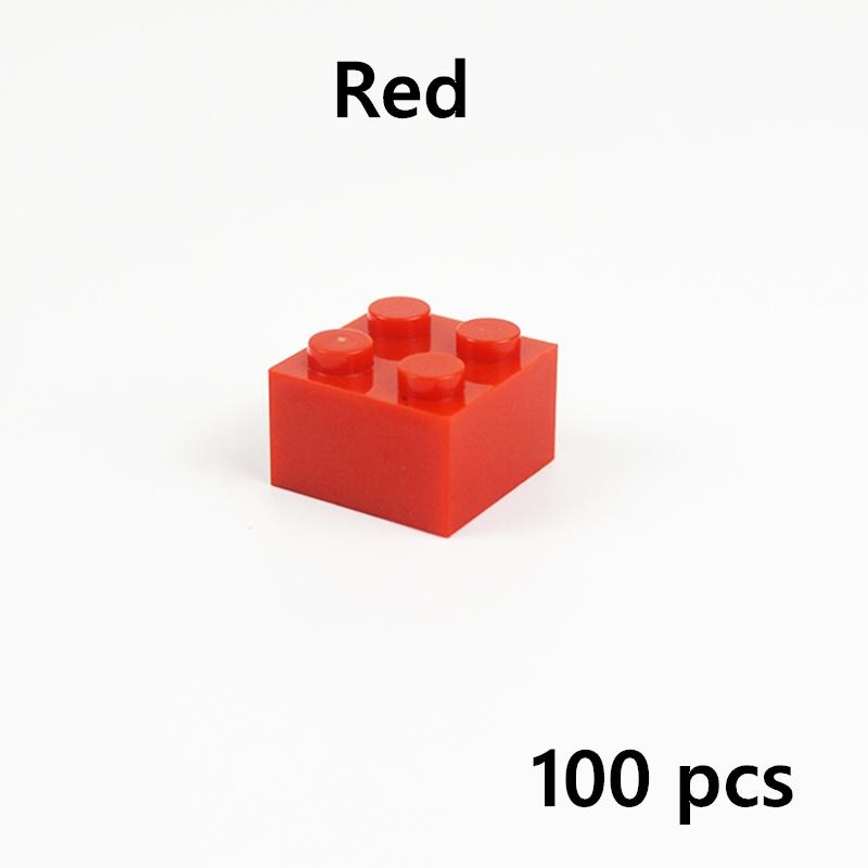 100 stuks Doe-het-zelf Bouwstenen 3003 Figuurtjes Dikke Stenen 2x2 Stippen Educatief Creatief Maat Compatibel Met ing Plastic Speelgoed