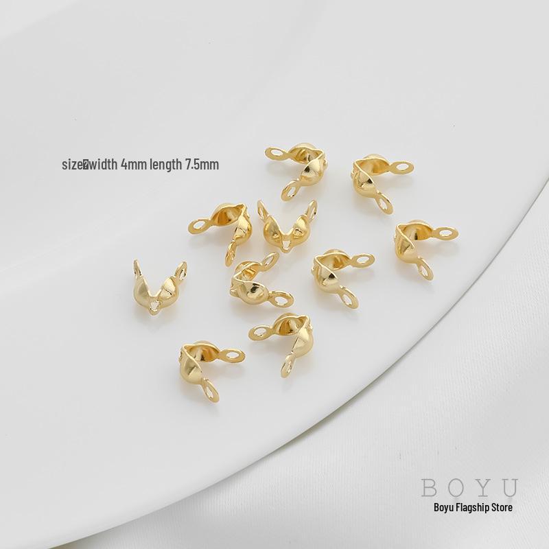 14K Gold Positionierverschluss Schließe Clip für DIY Perlenkette - Farbbeständige Perlenendkappe