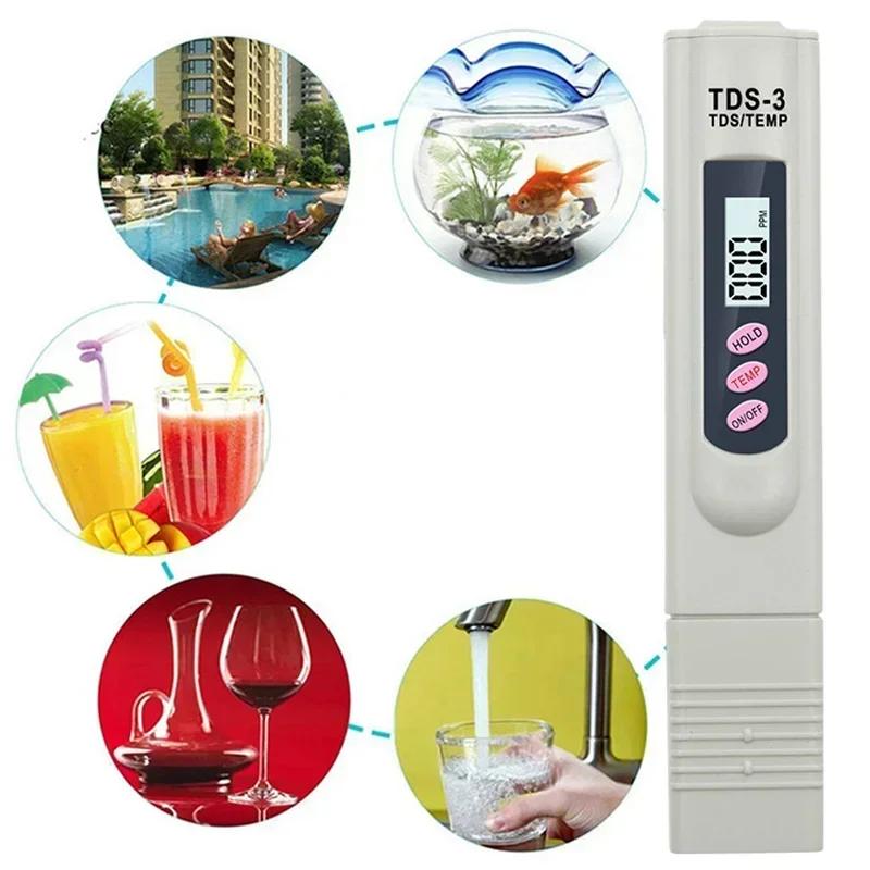 Portable Digital TDS Water Quality Tester - Drinking Water Analysis Meter Mineral Test Pen for Quality Assurance
