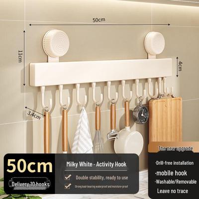 ZNMW No-Drill Suction Cup Kitchen Hanging Rail Set