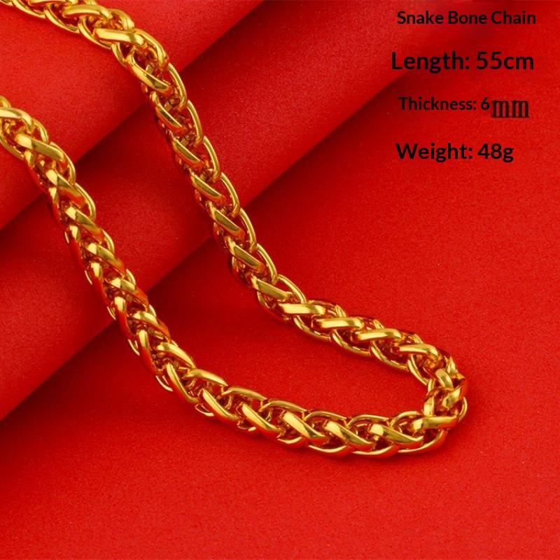 Gold Plated Alloy Chain Necklace Fadeproof Hypoallergenic Long Lasting Shine Dainty Thin Chain for Women Daily All-day Wear