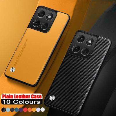 Custodia in Pelle PU Fibra di Carbonio Per Motorola Moto G05 G15 Power G35 G45 G24 G34 G54 G04 G14 G60 E13 Cover Antiurto in Silicone Opaco