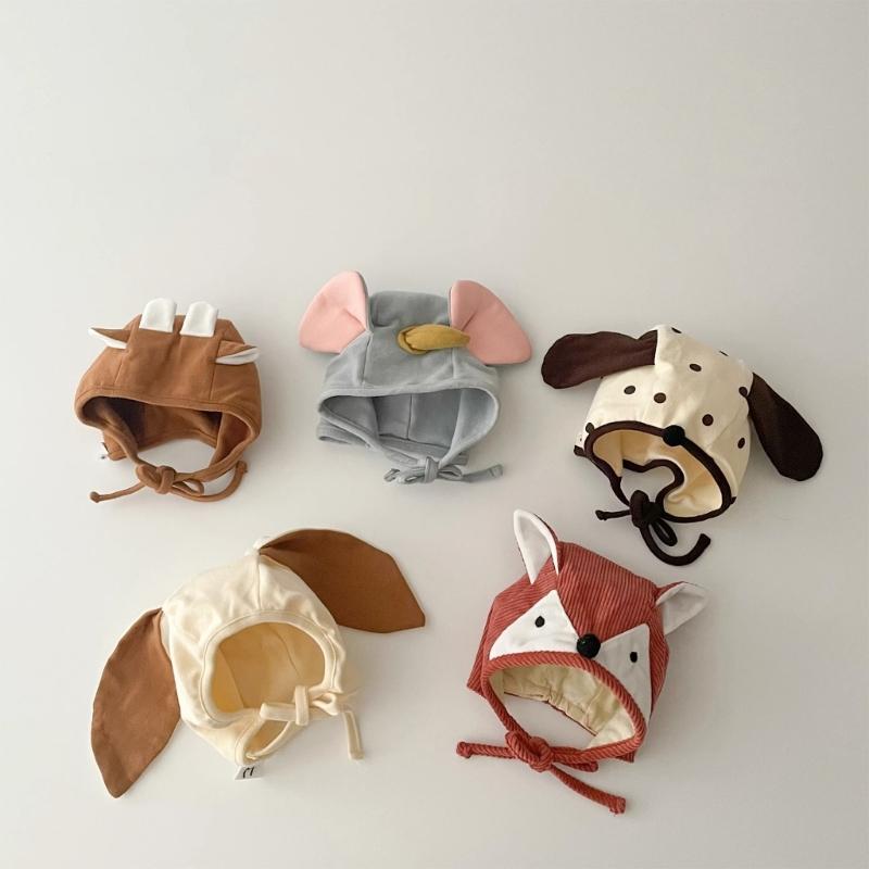 2023 Cartoon Pilot Cap Ear Flaps Baby Bonnet Cap Warm Hat Earflaps Ear Protections Hat Beanie Cap for Toddler Kid Child