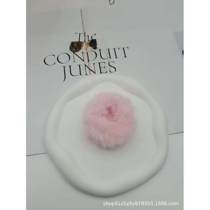 Plush Hair Scrunchies for Women & Kids, Soft Furry Hair Ties, High Ponytail Holder, Autumn Winter Fashion