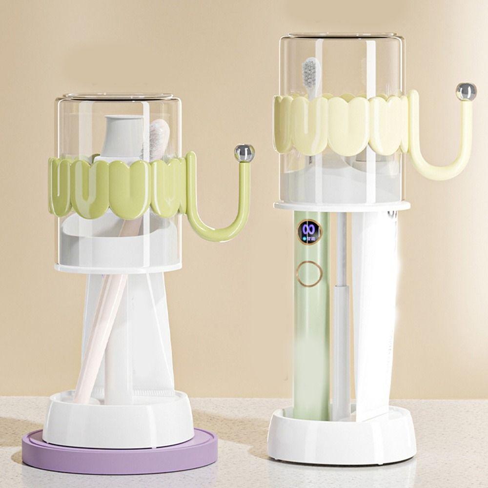 Plastic Adjustable Toothbrush Holder Space Saving Electric Toothbrush Shelf Bathroom