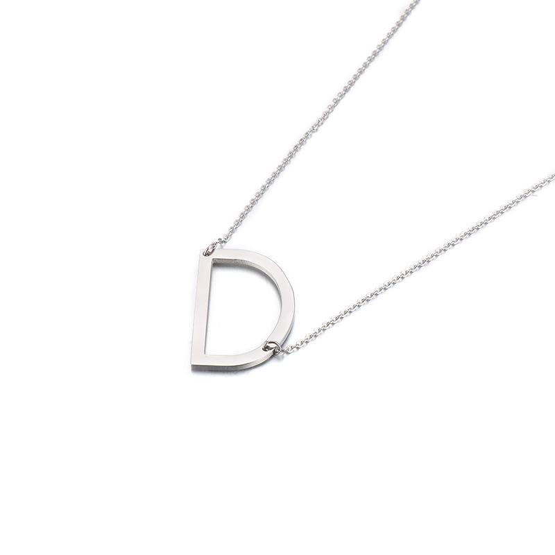 Kalen Clavicle Necklace: 26 English Letter Titanium Steel Necklace for Women - Simple and Elegant Design