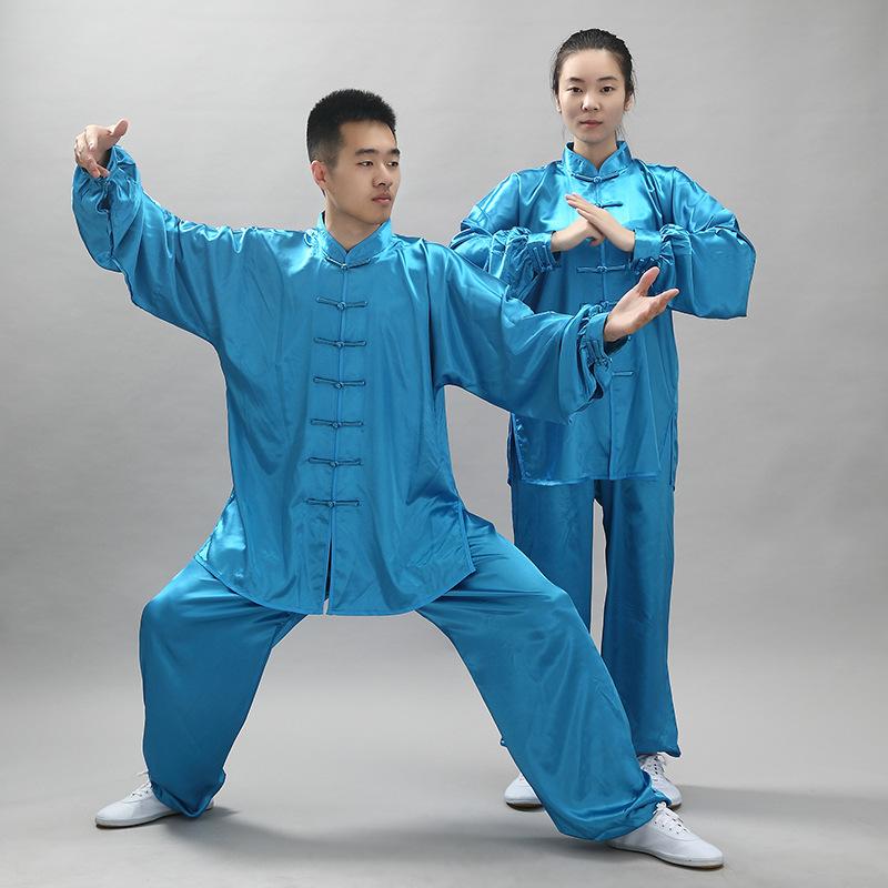 Traditioneller chinesischer Tai Chi Anzug Kung Fu 2 Teile/satz Unisex Knopfleiste Hemd Lose Einfarbig Tragen Männer Kleidung