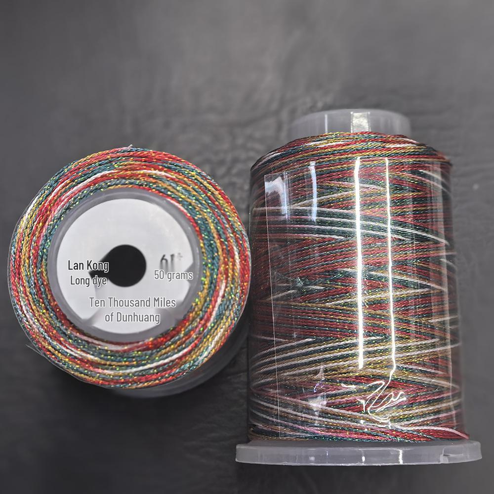 Starry Sky Gradient Yarn: 6-Strand Purple Illusion Tassel for DIY Bracelet & Handmade Weaving Accessories.