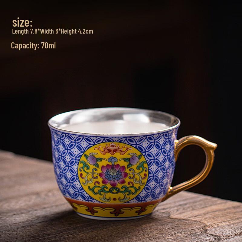 

Cha Xun Gilt Silver Enamel Ceramic Master Teacup