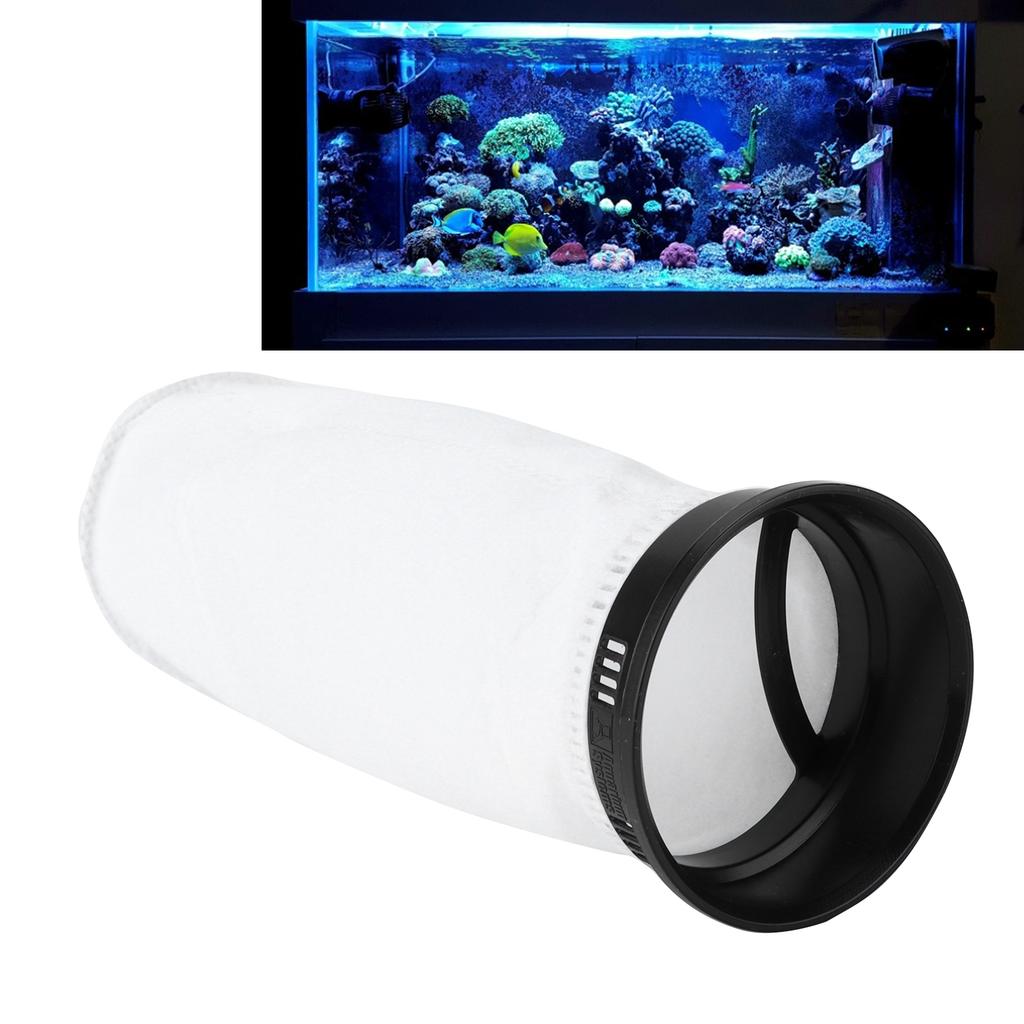 Aquarium Mesh Media Filter Bag Straight Flat Bottom Filter with Explosion Proof Punch for Aquarium Fish Tank100um