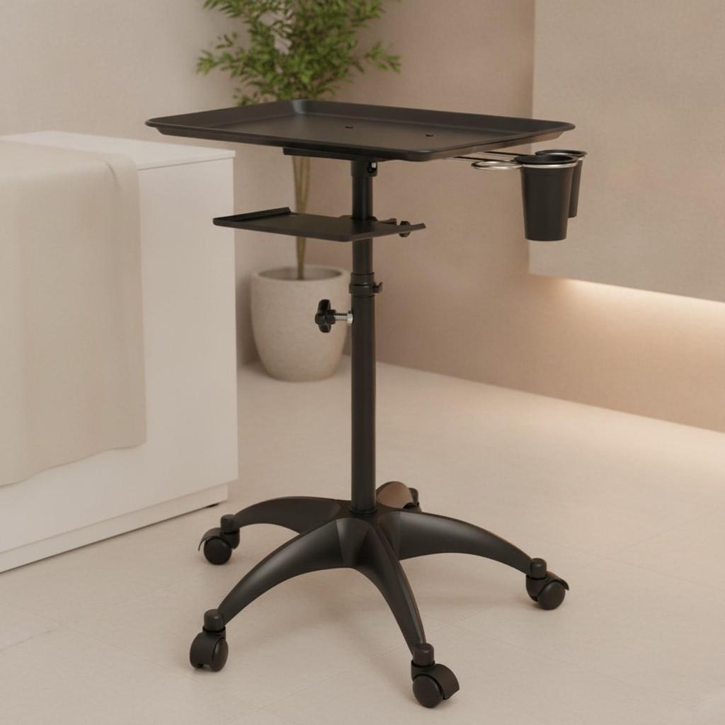 Hair Salon Trolley 2-Tier Tray Cart Easy to Clean for Hairdressers