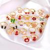 12/36PCS Children Adjustable Rings with Box Pretend Play Toy Kids Birthday Gifts Makeup Toys Cartoon Jewelry Alloy Ring TMZ