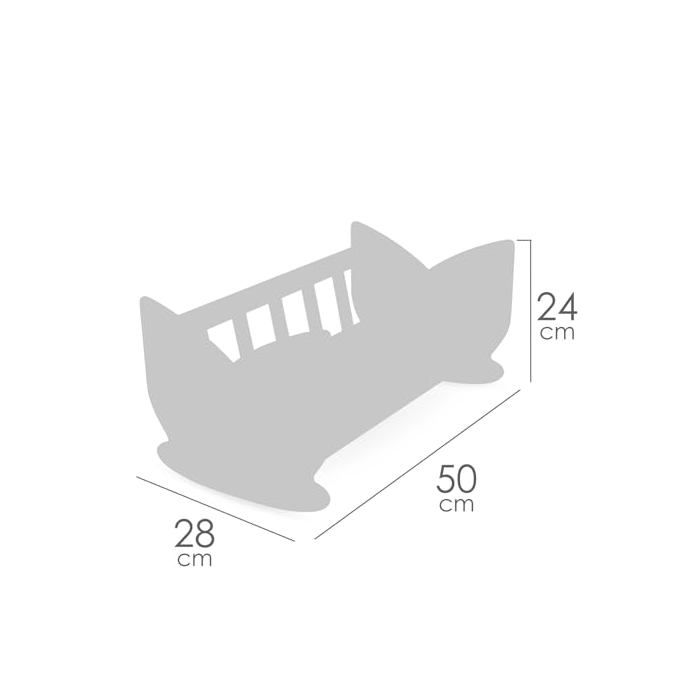 Holz-Puppenbett - DE CUEVAS TOYS - Für Puppen bis 48 cm - Matratze inklusive - 49,5x28x24 cm - Rosa