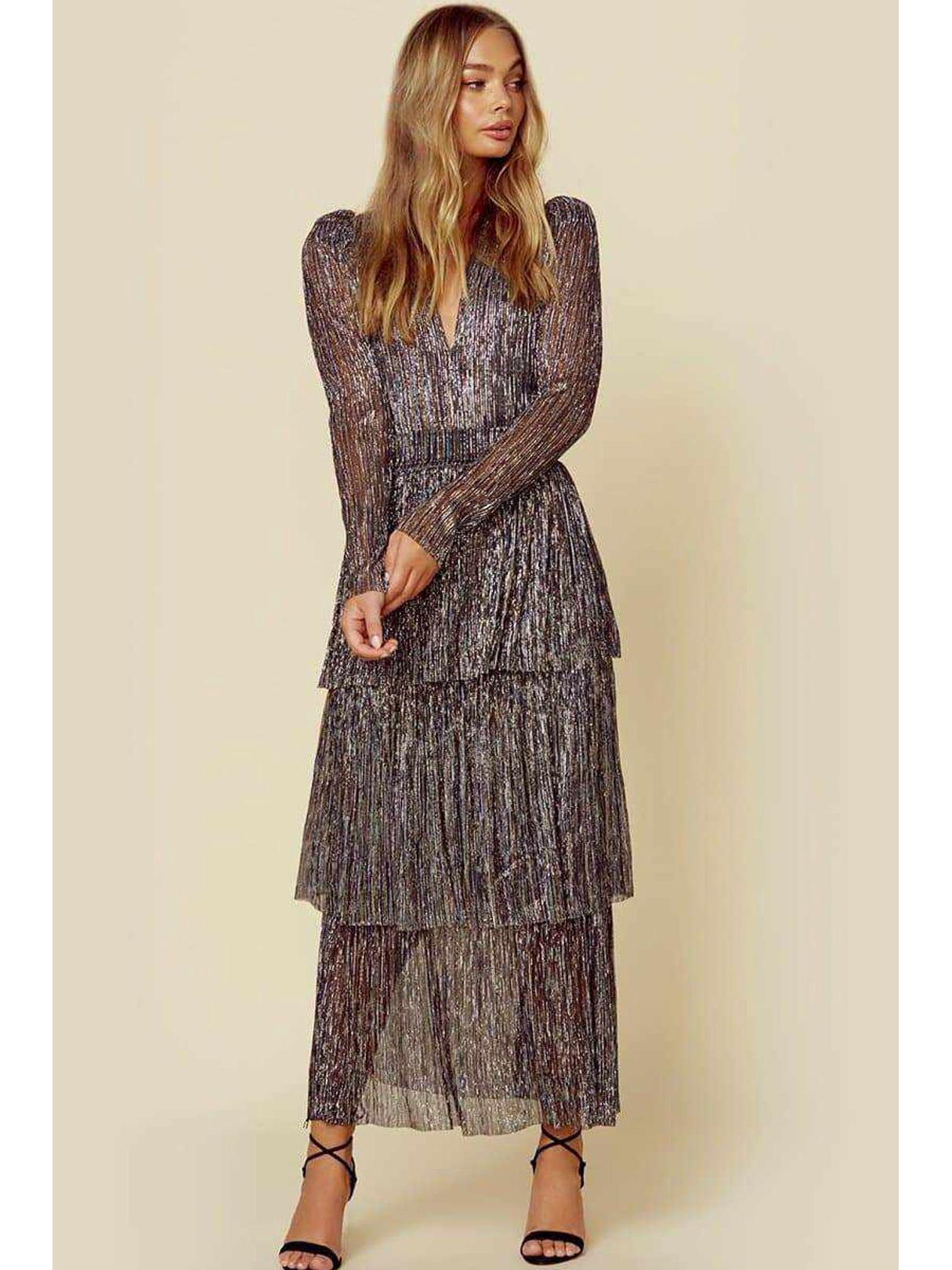 

2024 Черное платье с принтом и длинной юбкой с высокой талией для элегантных поездок на работу Medium серый