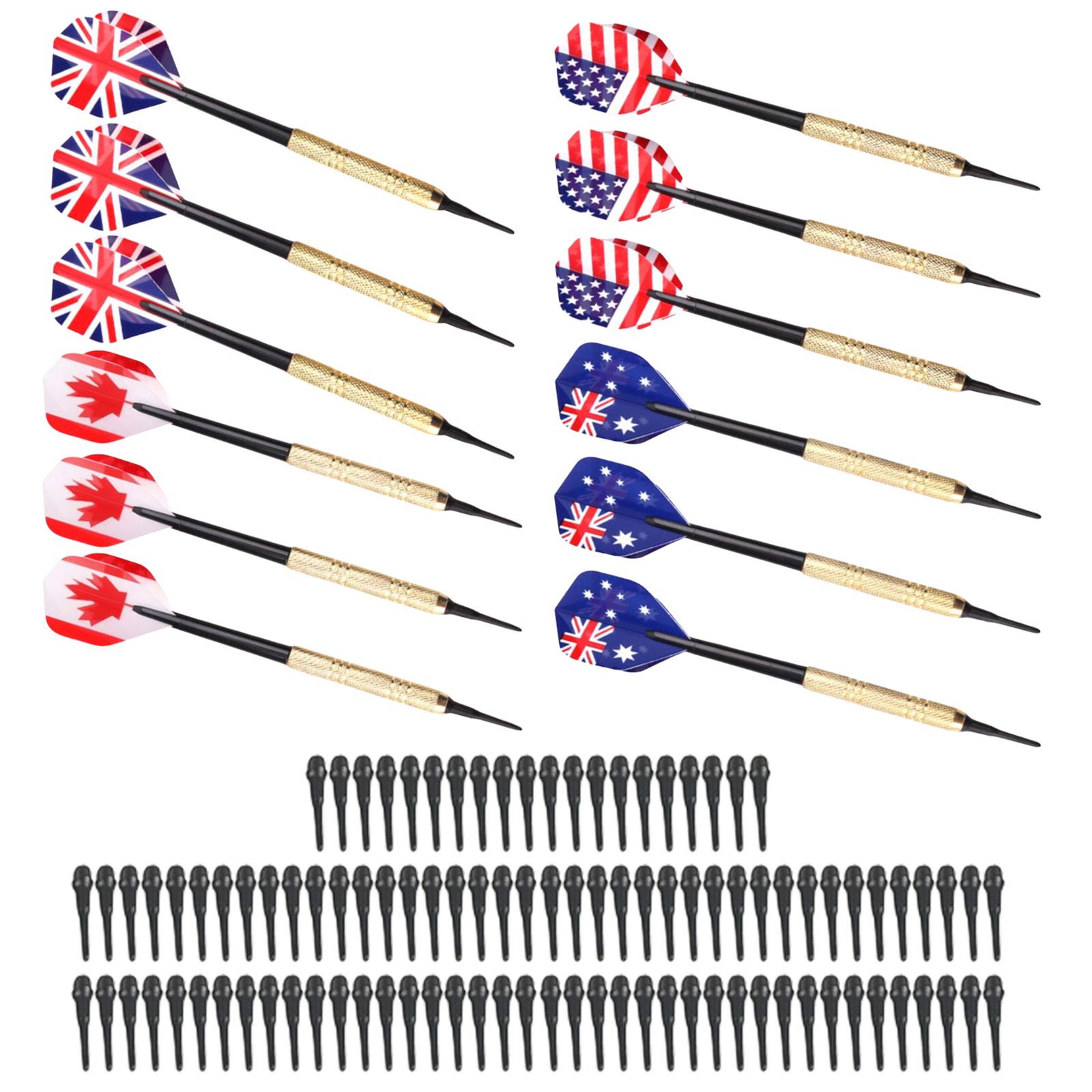 

12Pcs Darts with Plastics Tip 14g Darts Soft Darts Set Darts for Electronic Dartboard Soft Darts with 100 Extra Tips