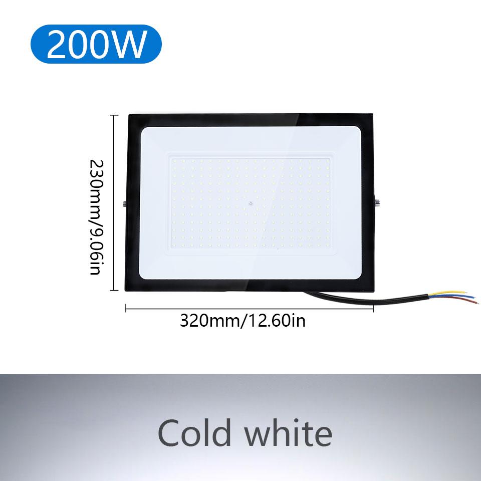 LED Flood Light Spotlight AC220V 100W 200W IP66 Waterproof LED Black Shell Garden Street Gate Wall Floodlights led floodlights