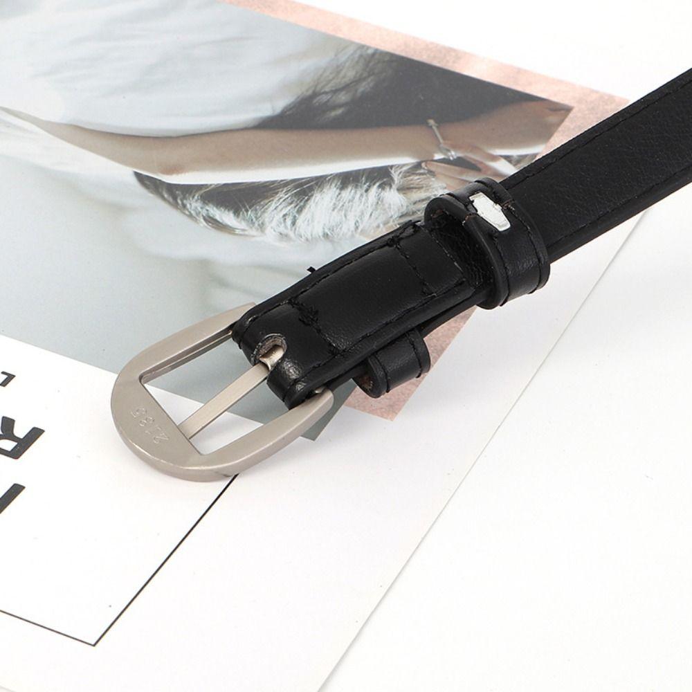 Casual Business Waist Belt Silver Pin Buckle Waistband Fashion Women Leather Belt  For Women Girl