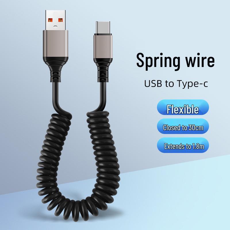 

Пружинний висувний подвійний кабель Type-C на Lightning для Huawei та iPhone 16