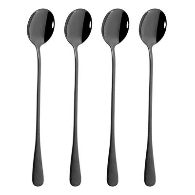 19,2 cm manico lungo 4 pezzi in acciaio inox gelato dessert cucchiaino da tè colorato cucchiaio da caffè stoviglie posate utensili da cucina
