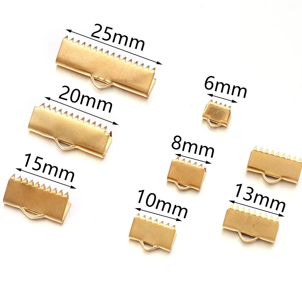 10-20pcs Stainless Steel Cove Clasps Cord End Caps String Ribbon Leather Clip DIY Jewelry Making Supplies for Necklace Bracelet