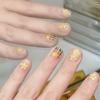 Ice Transparent Short Nude Flower Cute Milk Yellow Fresh Wearable Nail Sticker