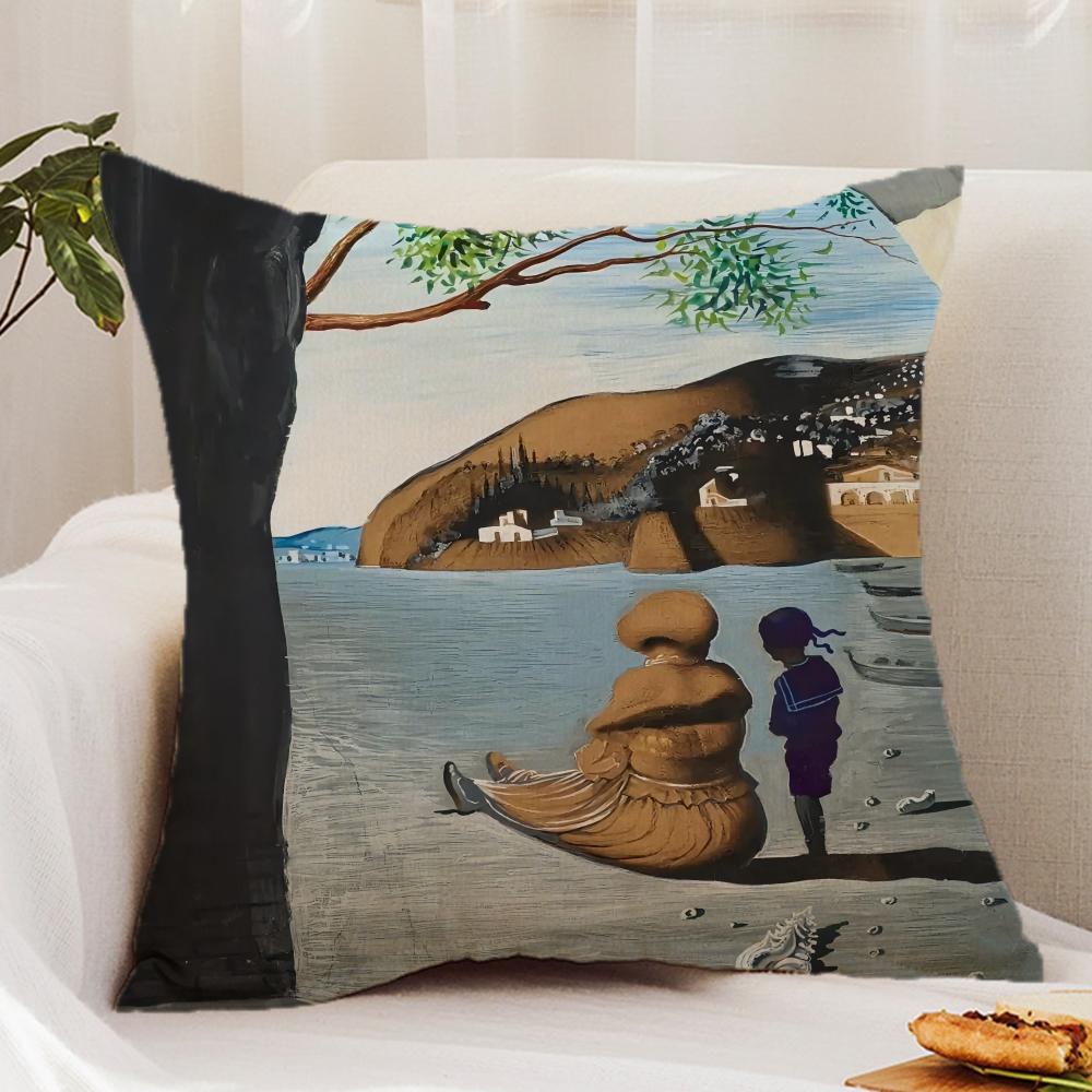 

The P-Persistence of Memory Dalí Cushion Cover Premium Comfort Reversible Pillow Cover - Dual - Use Design for Home & Car 12x12Inch