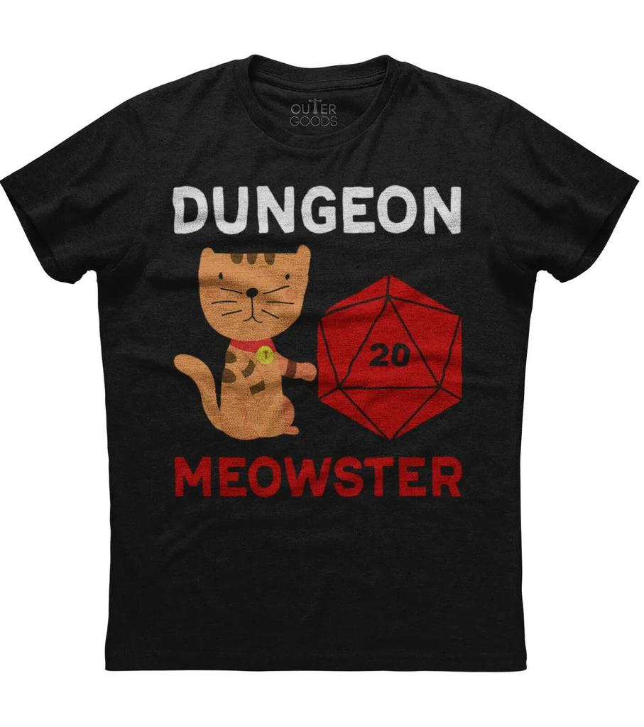 Funny Dungeon Meowster Cat TShirt Summer Cotton ONeck Short Sleeve Unisexs T Shirt New S3XL
