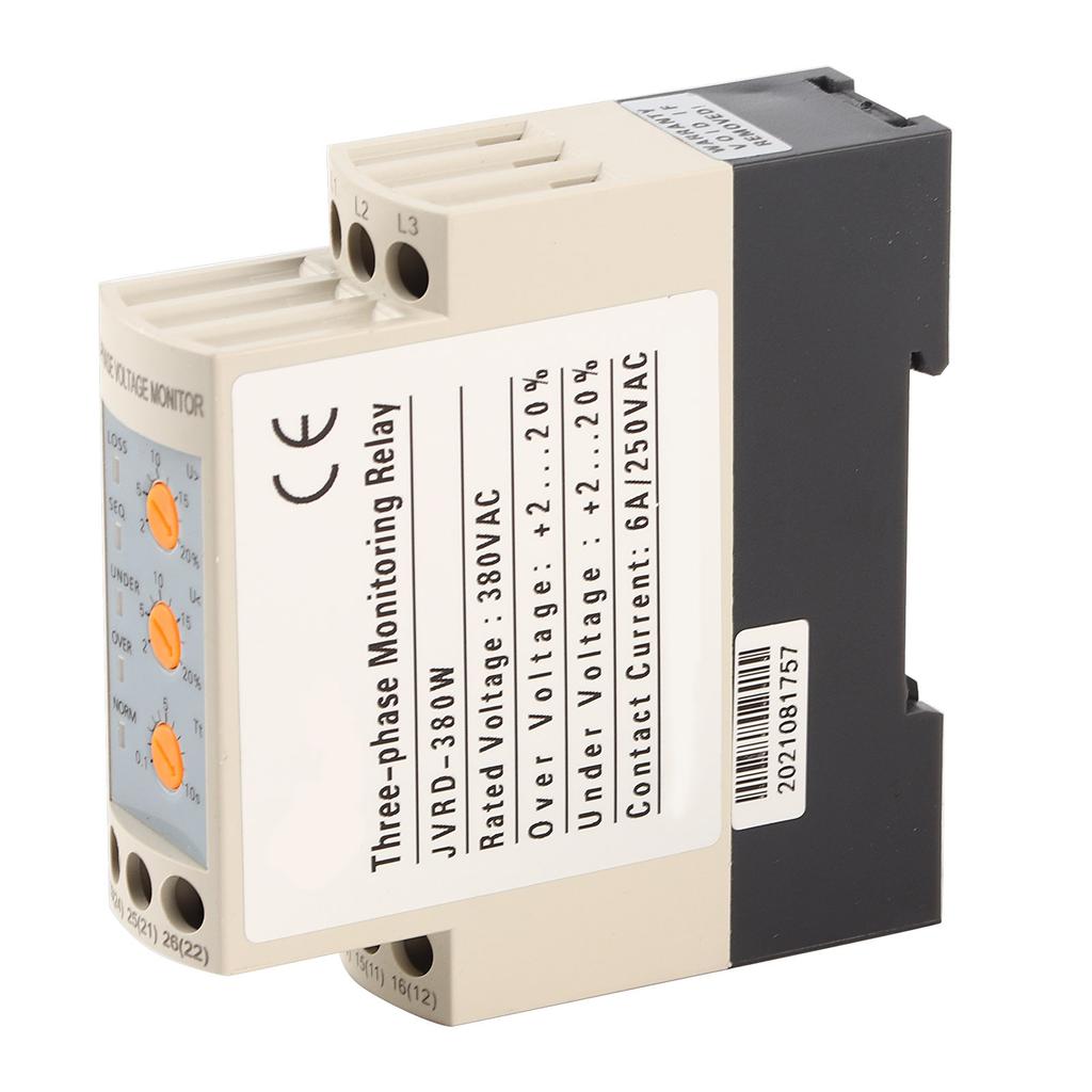 Over Under Voltage Protector Adjustable 3 Phase Monitor Relay JVRD‑380W 380V