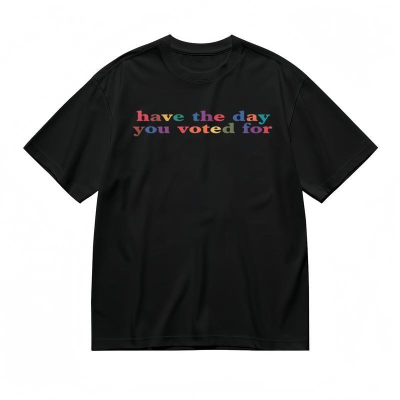 Women's Fashion Comfy Classic T-Shirt Colorful Font Design Uplifting Art Tee