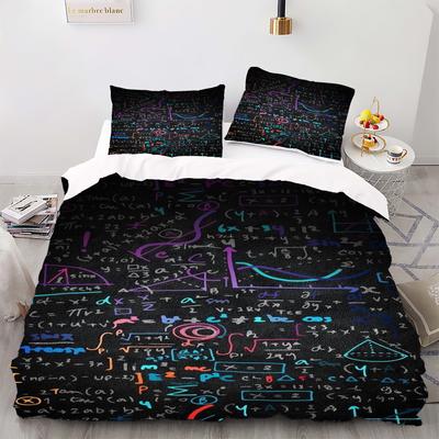 Equation - Digital Printed Duvet Kit - Polyester - Bedroom Decor -1 Bed Cover +2 Pillowcase (no Pillow Core)
