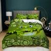 Frosch Bettbezug Set King Size Lustiger Frosch Tropisches Amphibien Bettwäscheset für Kinder 3D Tropische Natur Tier Polyester Steppdeckenbezug
