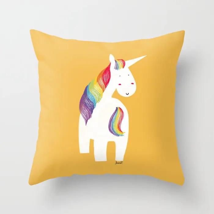 Summer Fashion Fresh Yellow Cute Pillows Case Geometry Floral Cushion Case Modern Decorative Throw Pillows for Bed Sofa Couch