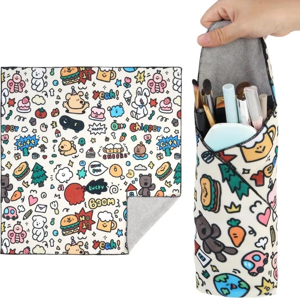 Portable Magic Cloth Makeup Bag Camera Lens Wrapping Cloth Patch Cloth Storage Bag Self-adhesive Multi-purpose Storage Accessory